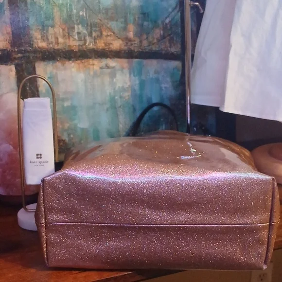 OMG! Kate Spade PINK ROSE Gold SPARKLE ✨️Tote Bag - Picture 12 of 13